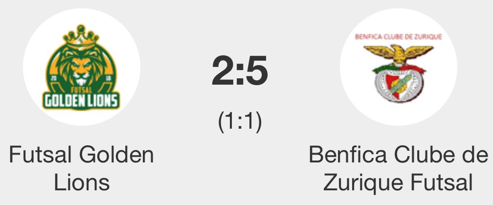 Futsal Golden Lions verlieren mit 2:5 gegen Benfica aus Zürich
